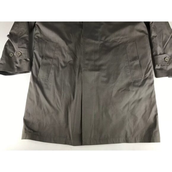 Oleg Cassini Mens Dark Khaki Collared Long Sleeve Full Zip Trench Coat Size 40 R - Picture 3 of 7